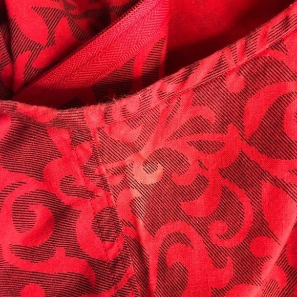 70’s Vintage Handmade Red Print Embroidered Housedress Short Sleeve - Picture 7 of 9